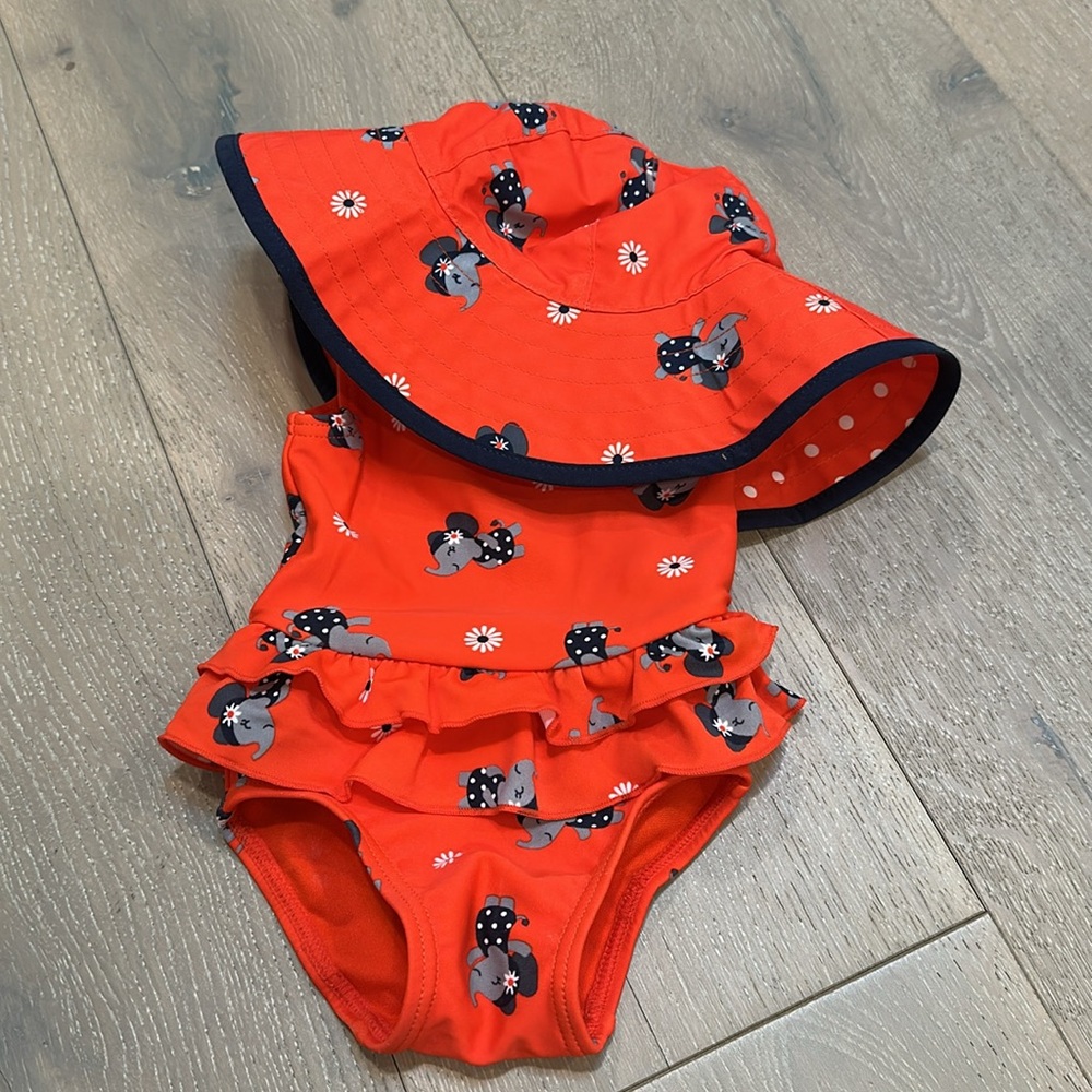 Swimsuit & reversible bucket hat, Carters, 3 mo,